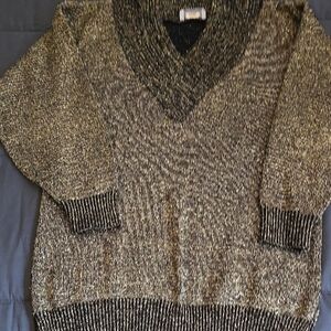 Men's Black and Gold Sweater
